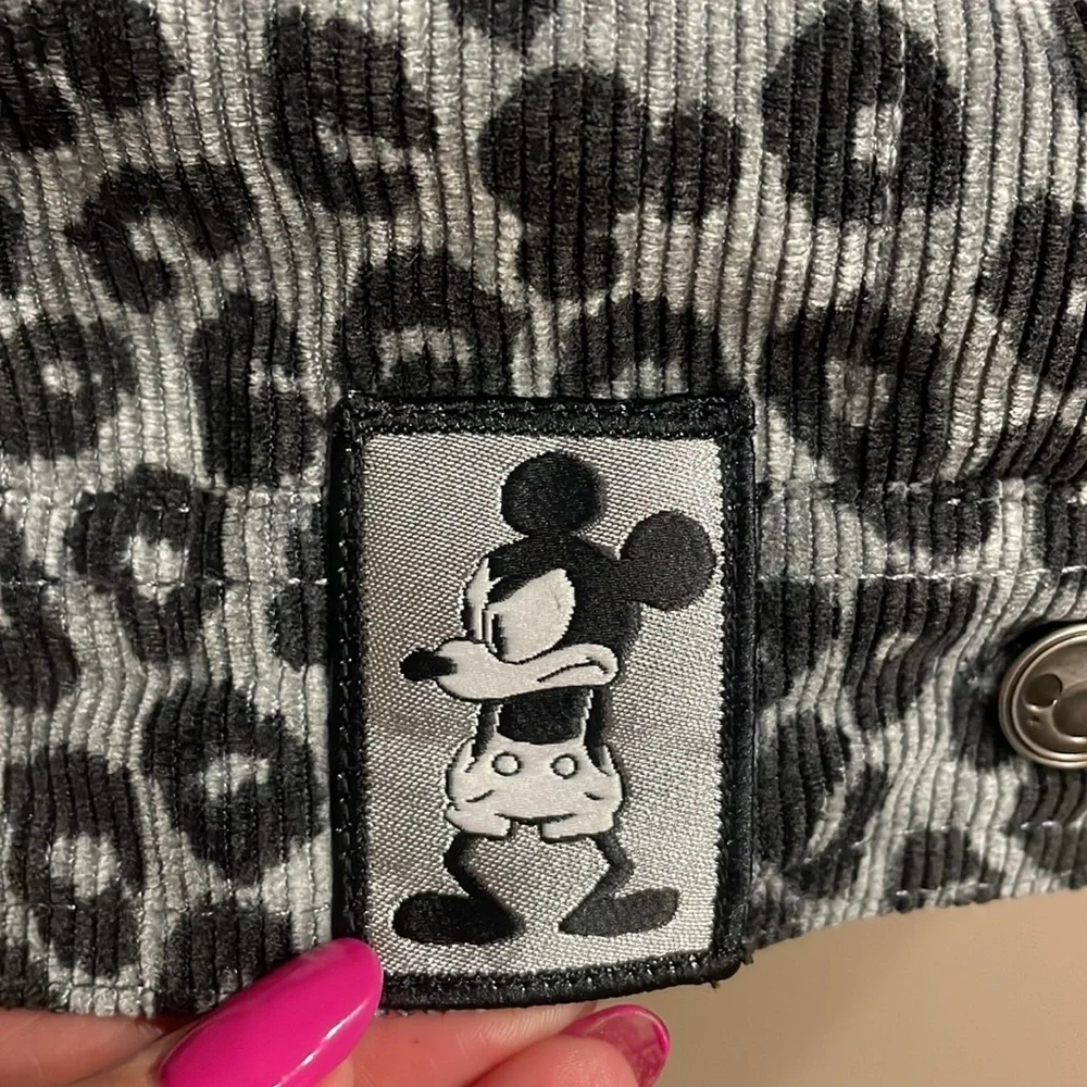 Disney baby girls MICKEY MOUSE corduroy faux Sherpa jacket gray animal pockets 2